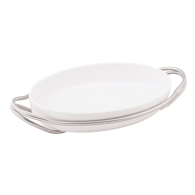 Oval dish with holder  image number 0